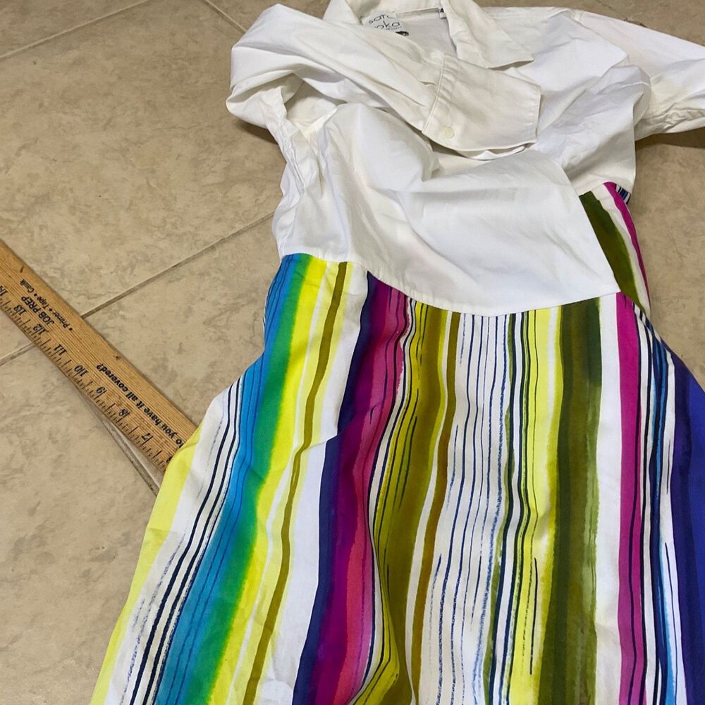 Sara Roka Madlyn Maxi shirt wrap dress 46/US 10 multicolor ruffle Italy pockets - Picture 13 of 13